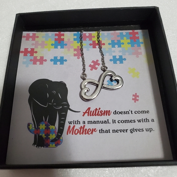 None Jewelry - Autism Mama Infinity Heart Necklace